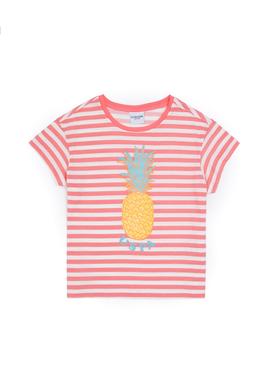 Kız Çocuk Neon Pembe Bisiklet Yaka Tişört - 50288440008