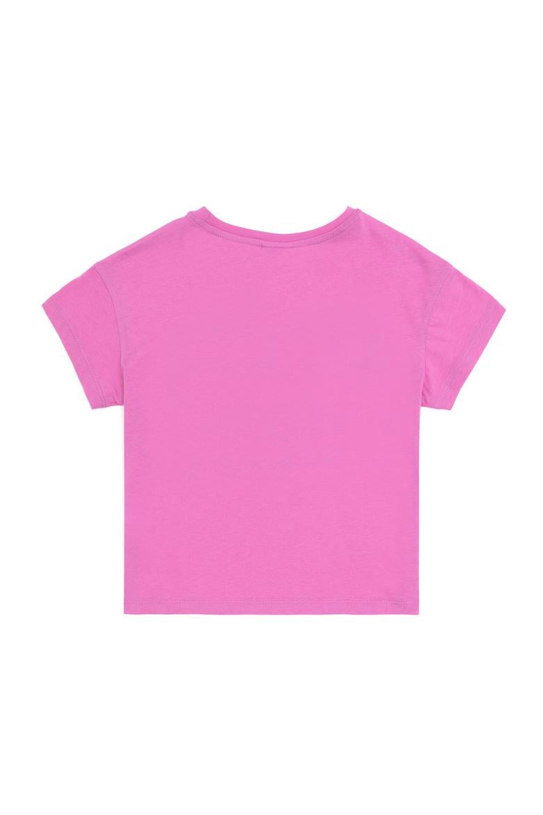 Kız Çocuk Menekşe Bisiklet Yaka Tişört - 50288444018