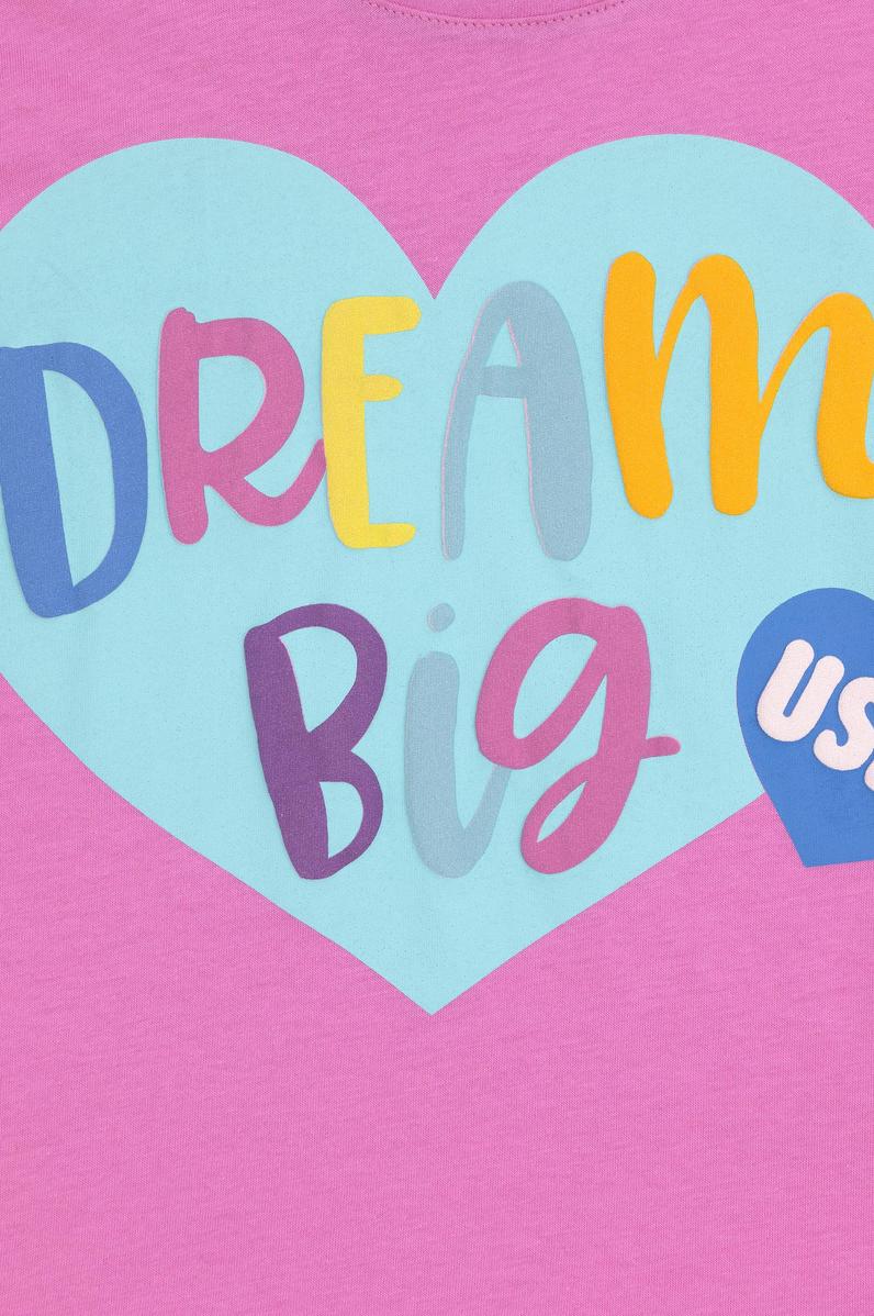 Kız Çocuk Menekşe Bisiklet Yaka Tişört