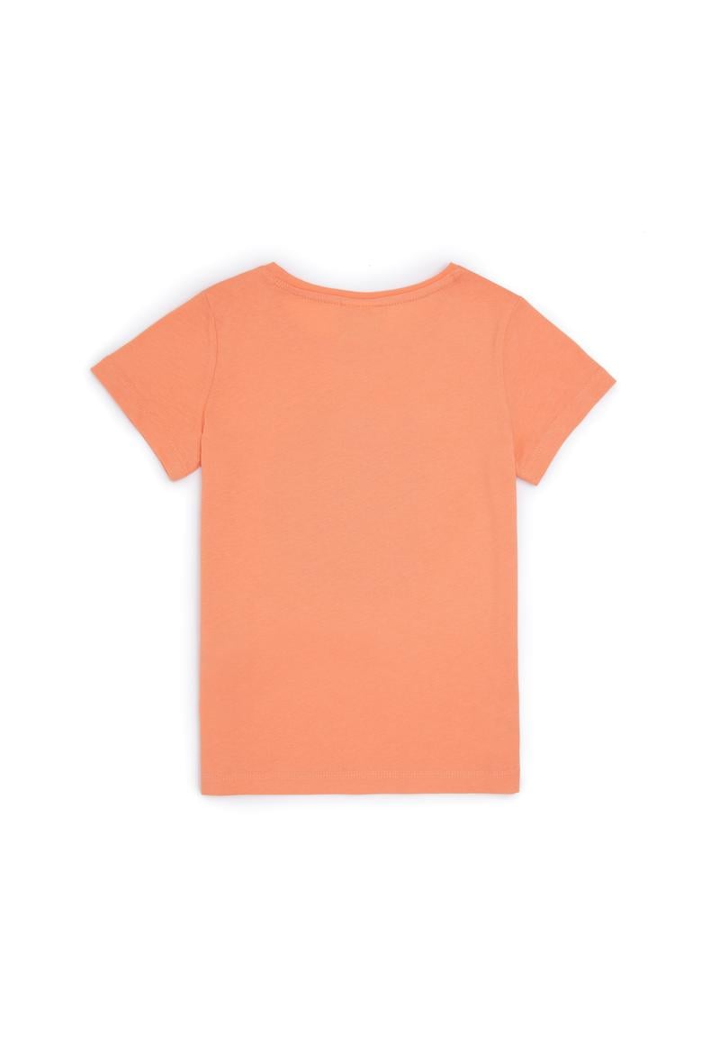 Kız Çocuk Somon Bisiklet Yaka Tişört - 50288455010