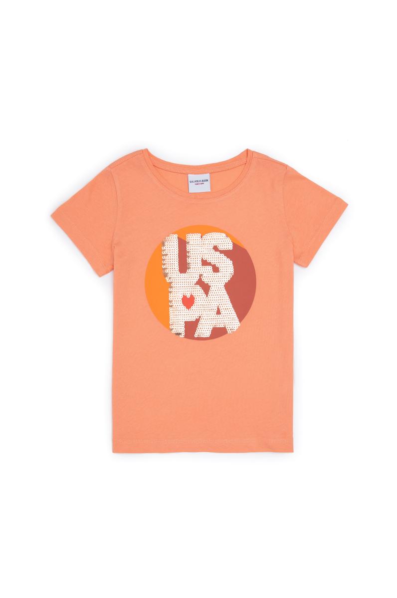 Kız Çocuk Somon Bisiklet Yaka Tişört