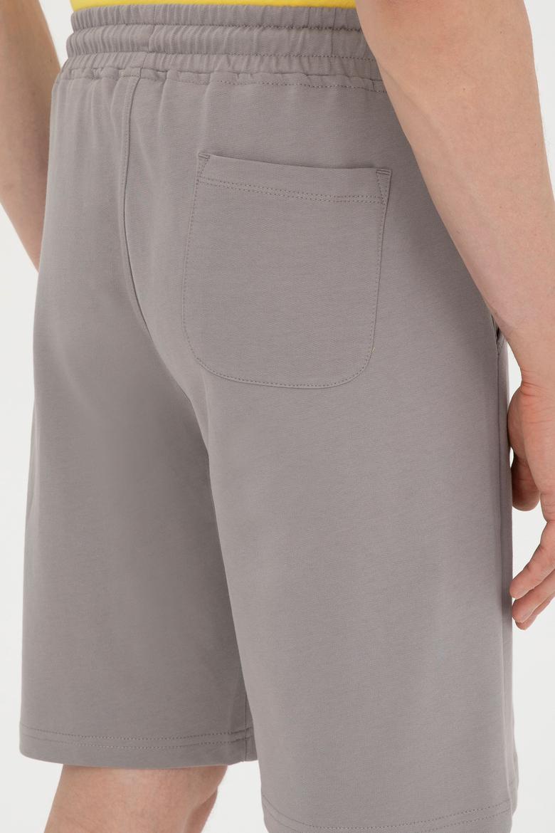 Erkek Koyu Gri Örme Şort - 50289285007