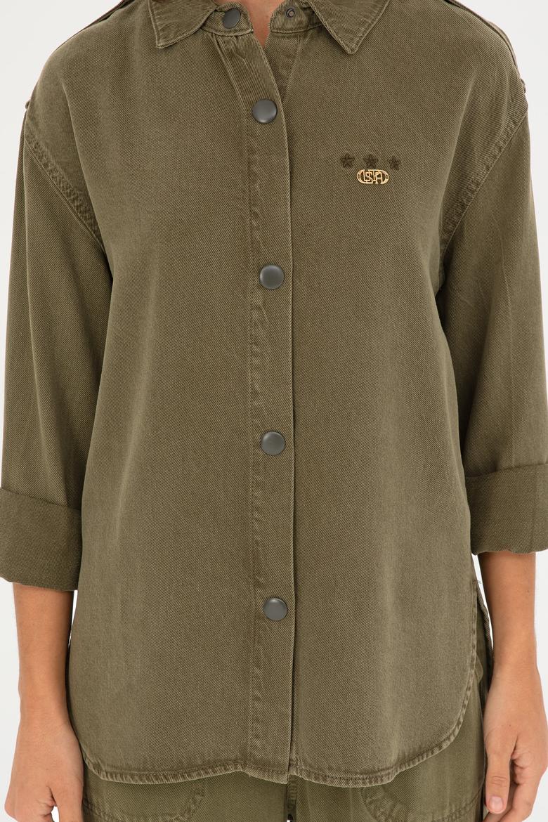 Kadın Haki Jean Gömlek - 50272261006