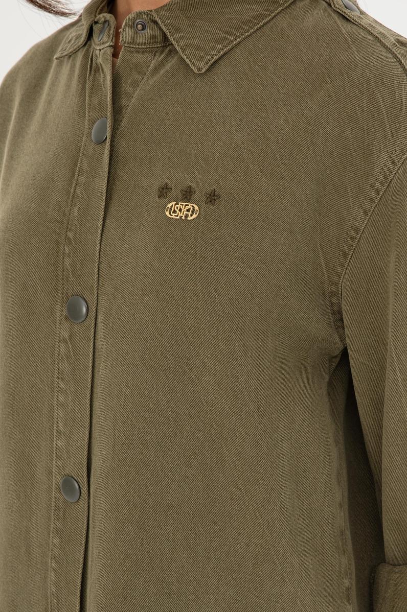 Kadın Haki Jean Gömlek