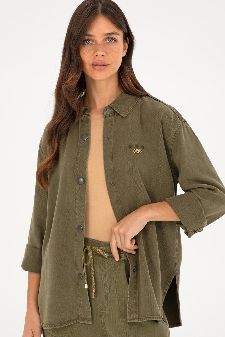 Kadın Haki Jean Gömlek - 50272261006