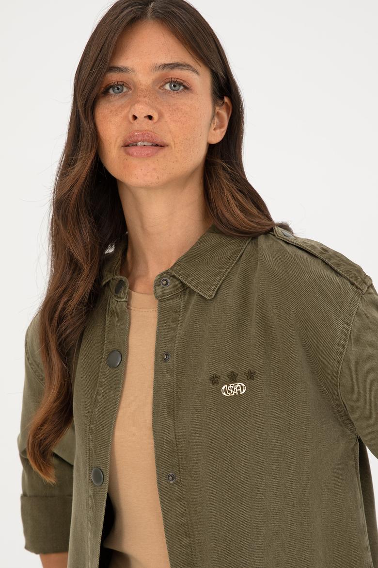 Kadın Haki Jean Gömlek - 50272261006