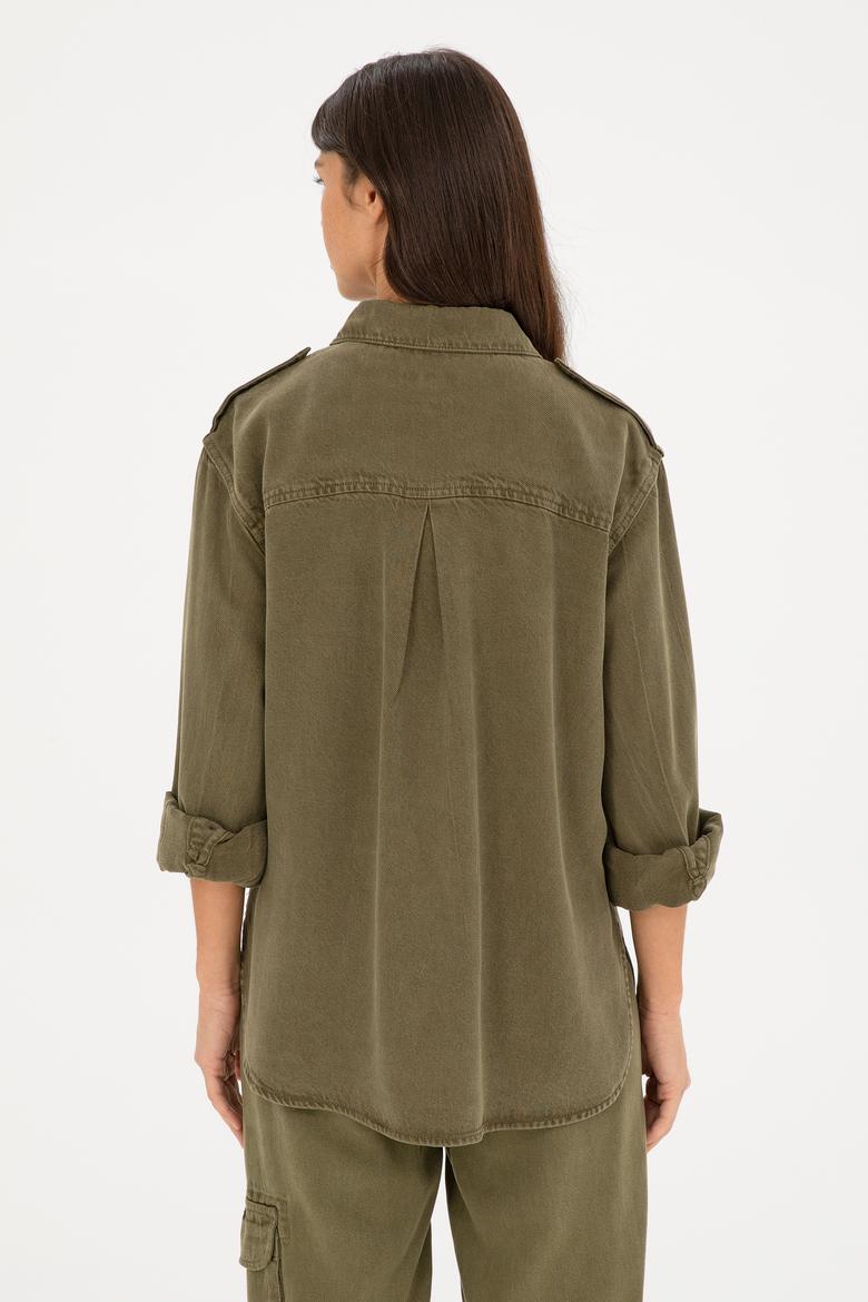 Kadın Haki Jean Gömlek - 50272261006