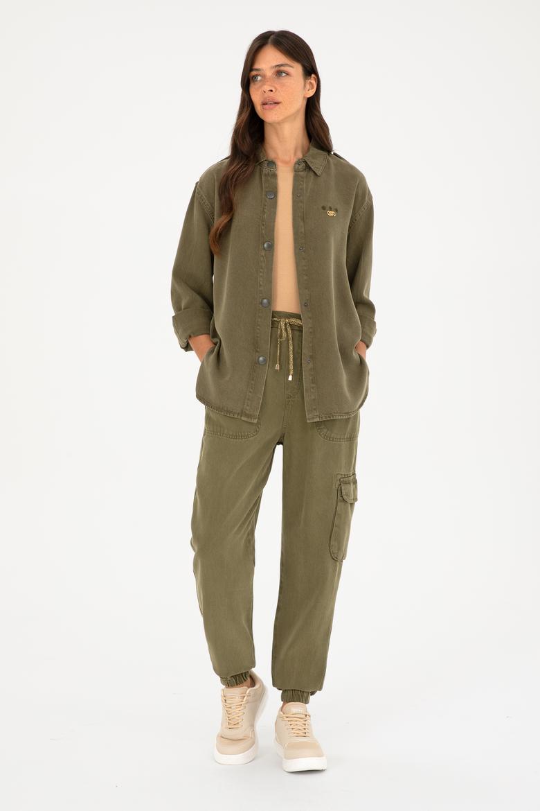Kadın Haki Jean Gömlek - 50272261006