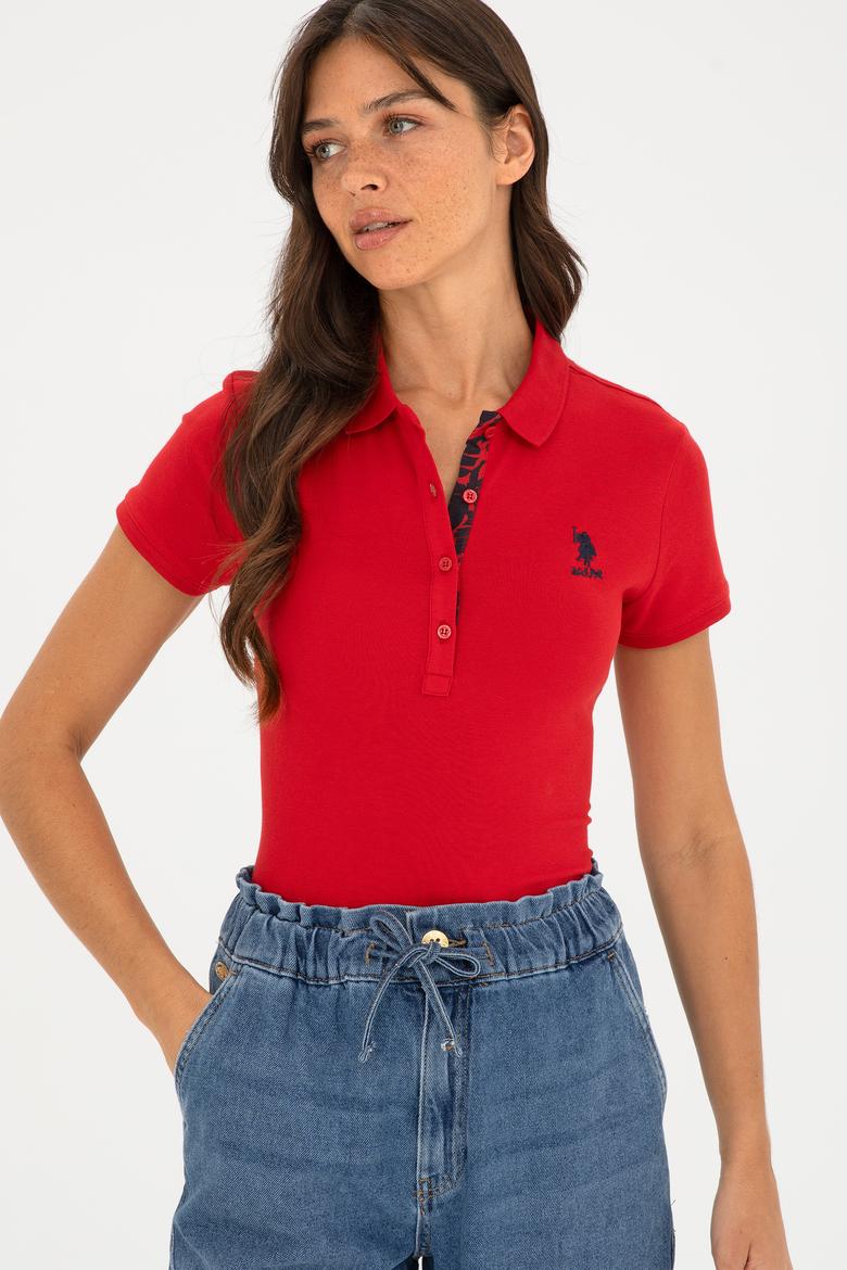 Kadın Kırmızı Basic Polo Yaka Tişört - 50280060140