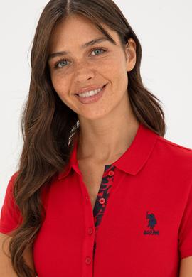 Kadın Kırmızı Basic Polo Yaka Tişört - 50280060140