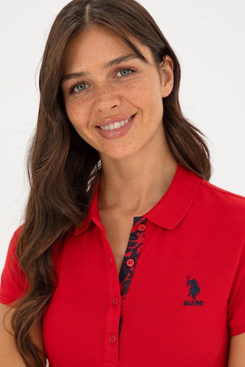 Kadın Kırmızı Basic Polo Yaka Tişört - 50280060140