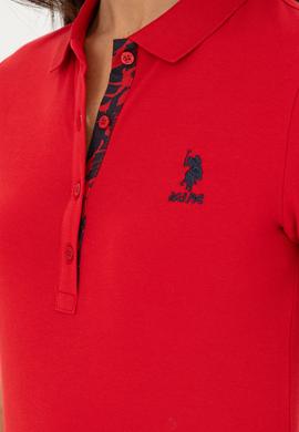 Kadın Kırmızı Basic Polo Yaka Tişört - 50280060140