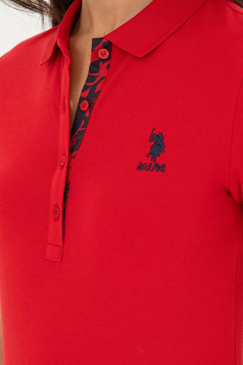 Kadın Kırmızı Basic Polo Yaka Tişört - 50280060140