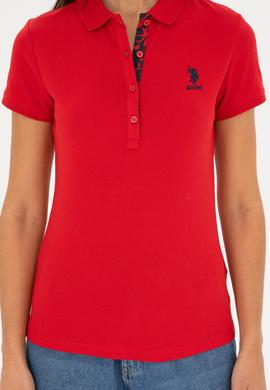 Kadın Kırmızı Basic Polo Yaka Tişört - 50280060140