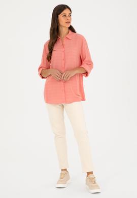 Kadın Nar Çiçeği Uzun Kollu Gömlek - 50280949002