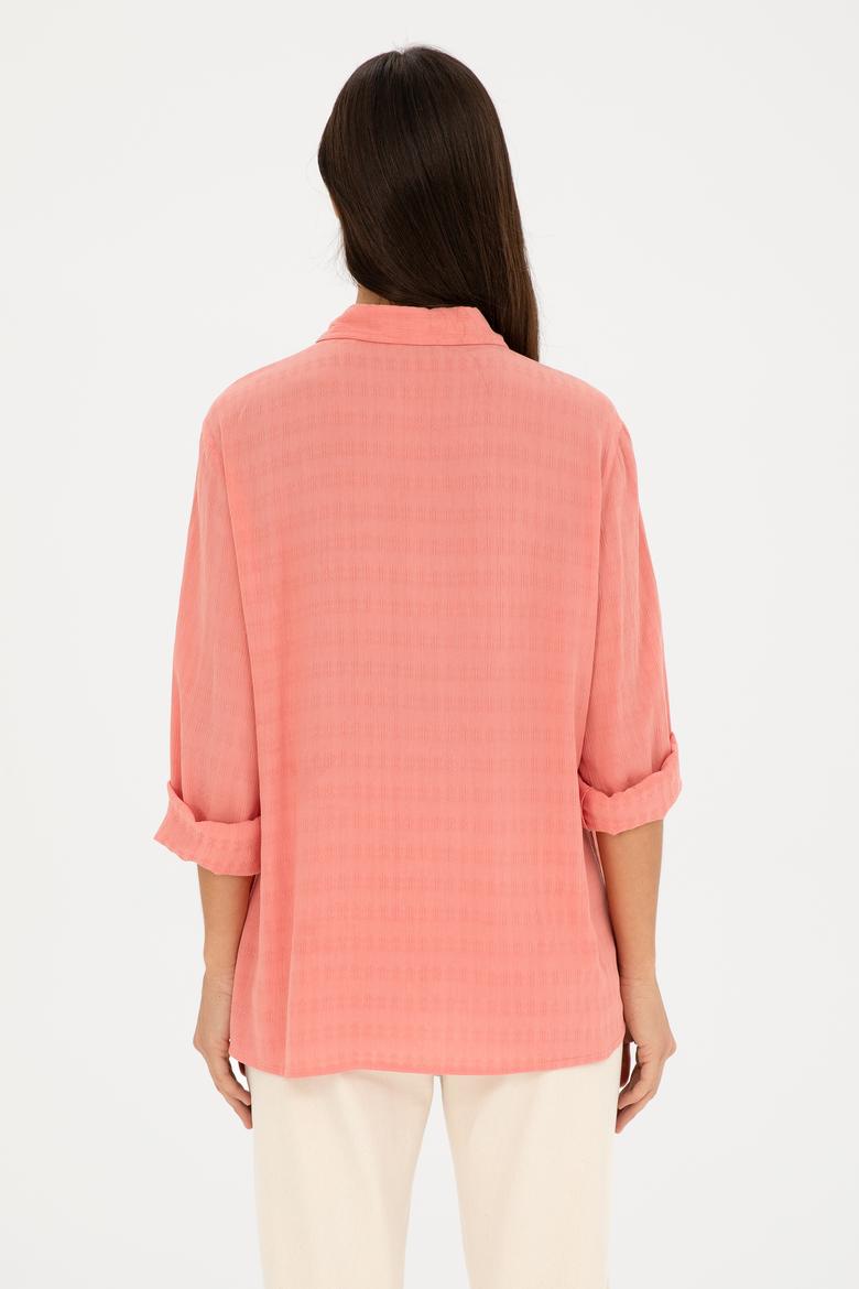 Kadın Nar Çiçeği Uzun Kollu Gömlek - 50280949002