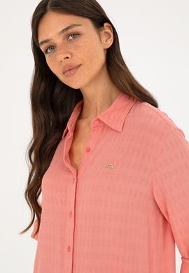 Kadın Nar Çiçeği Uzun Kollu Gömlek - 50280949002