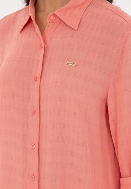 Kadın Nar Çiçeği Uzun Kollu Gömlek - 50280949002