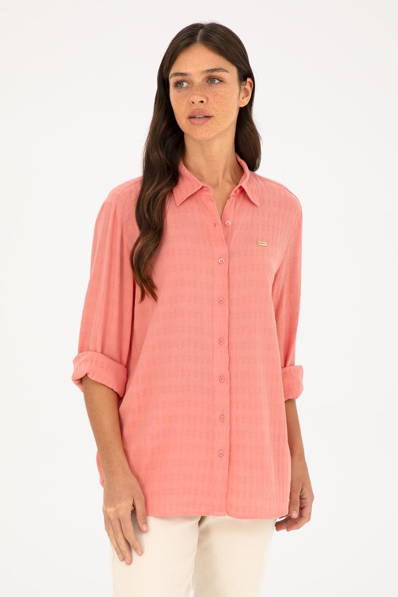 Kadın Nar Çiçeği Uzun Kollu Gömlek