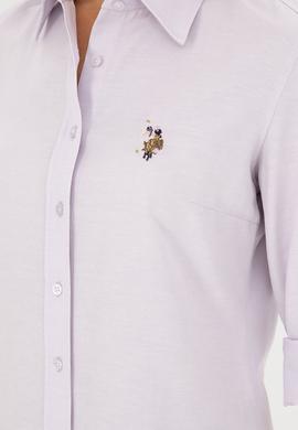 Kadın Lila Uzun Kollu Basic Gömlek - 50283992063