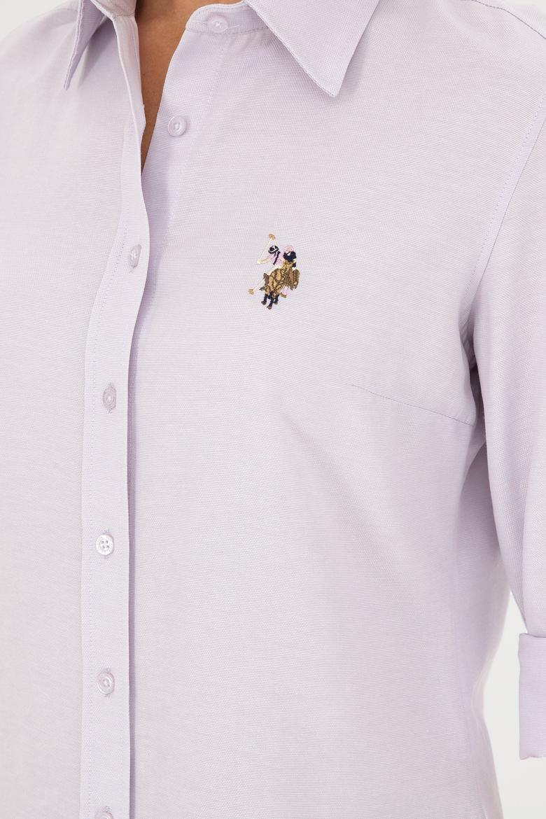 Kadın Lila Uzun Kollu Basic Gömlek - 50283992063