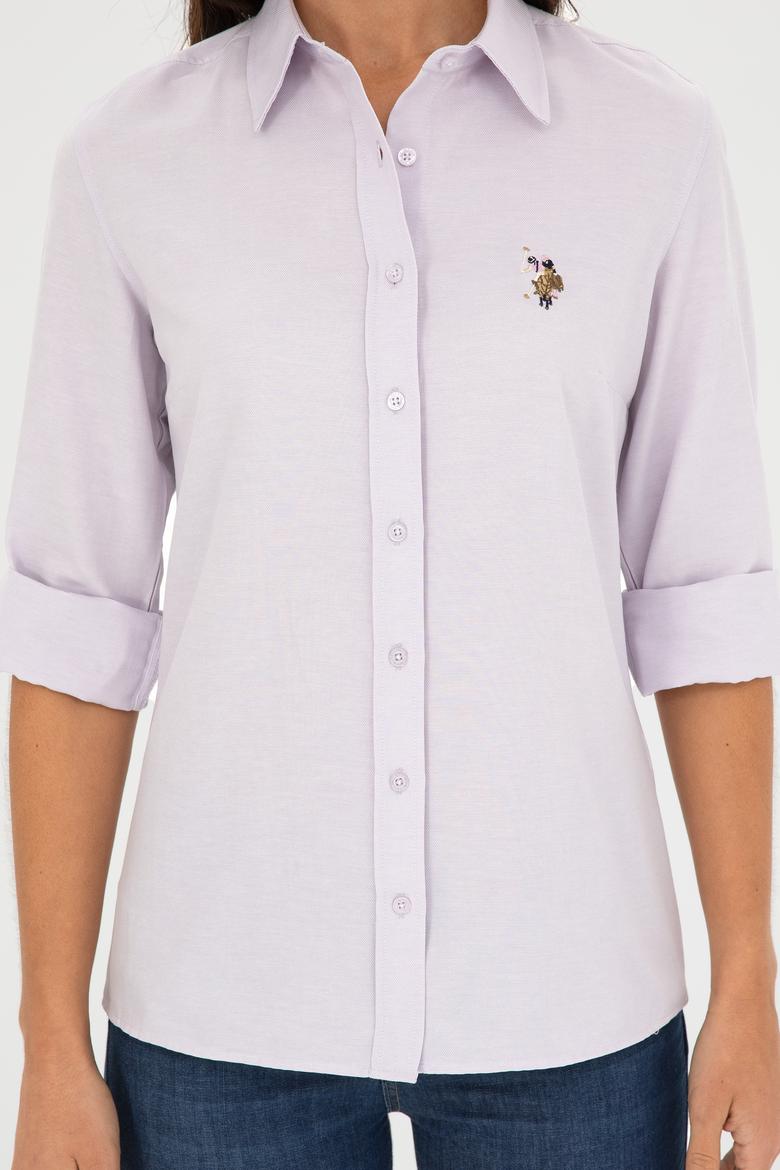 Kadın Lila Uzun Kollu Basic Gömlek - 50283992063