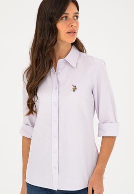 Kadın Lila Uzun Kollu Basic Gömlek - 50283992063