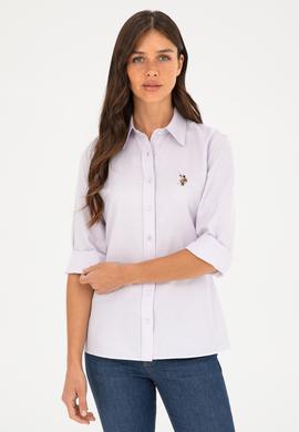 Kadın Lila Uzun Kollu Basic Gömlek - 50283992063