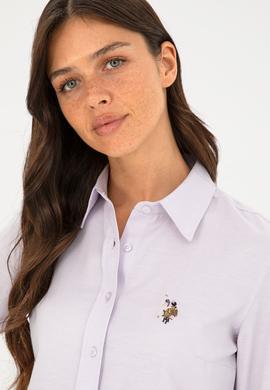 Kadın Lila Uzun Kollu Basic Gömlek - 50283992063