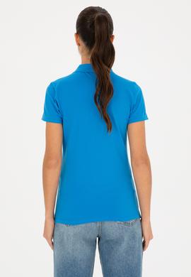 Kadın Saks Basic Polo Yaka Tişört - 50280057037