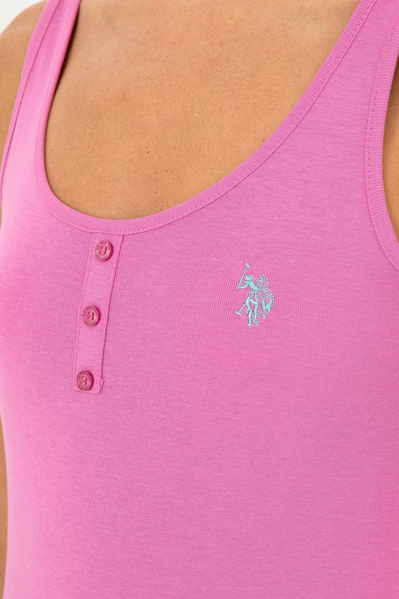 Kadın Menekşe Bisiklet Yaka Kolsuz Basic Tişört - 50280059064