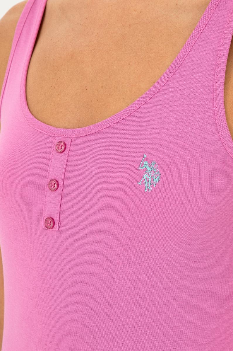 Kadın Menekşe Bisiklet Yaka Kolsuz Basic Tişört