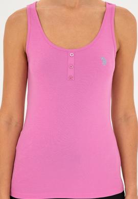 Kadın Menekşe Bisiklet Yaka Kolsuz Basic Tişört - 50280059064