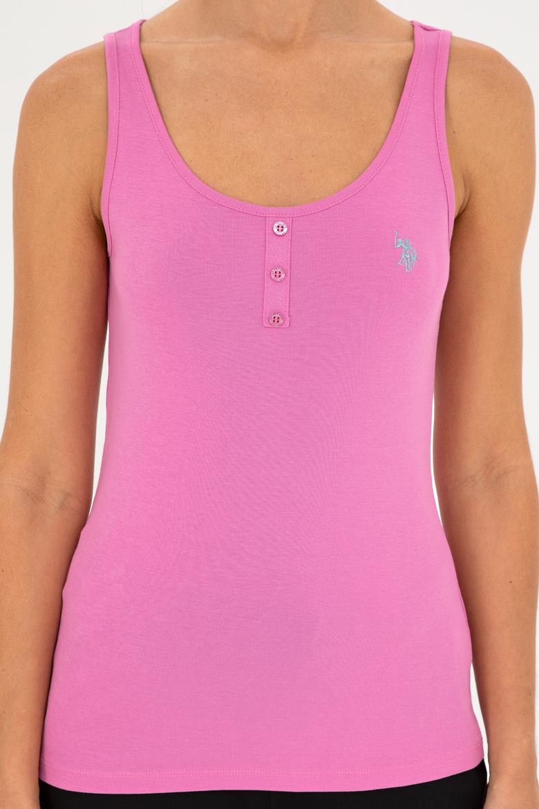 Kadın Menekşe Bisiklet Yaka Kolsuz Basic Tişört - 50280059064