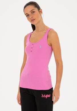 Kadın Menekşe Bisiklet Yaka Kolsuz Basic Tişört - 50280059064