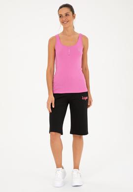 Kadın Menekşe Bisiklet Yaka Kolsuz Basic Tişört - 50280059064