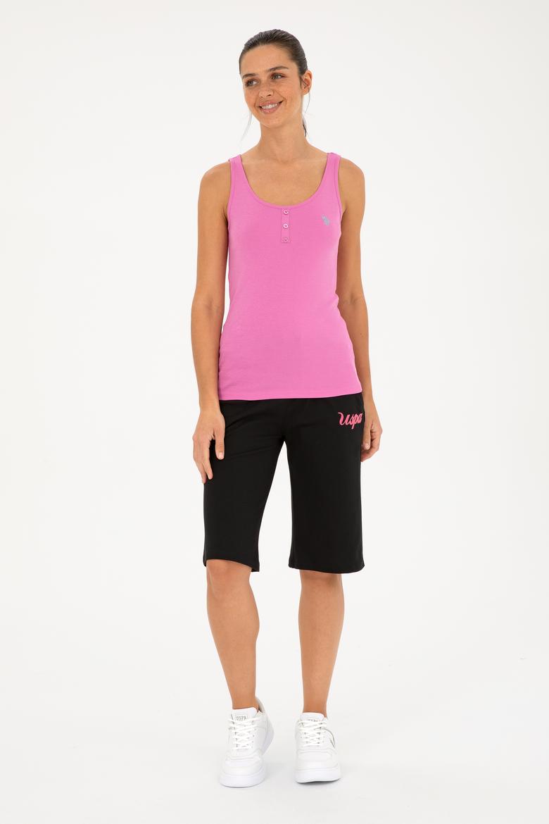 Kadın Menekşe Bisiklet Yaka Kolsuz Basic Tişört - 50280059064