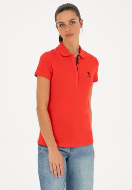 Kadın Kırmızı Basic Polo Yaka Tişört - 50280060100