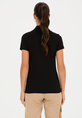 Kadın Siyah Basic Polo Yaka Tişört - 50280065027