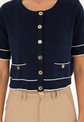 Kadın Lacivert Triko Hırka - 50280476008