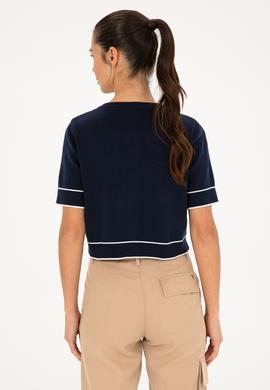 Kadın Lacivert Triko Hırka - 50280476008