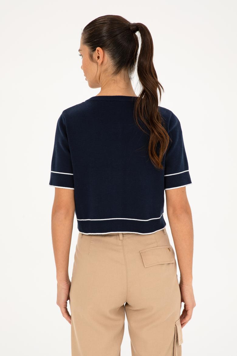 Kadın Lacivert Triko Hırka - 50280476008