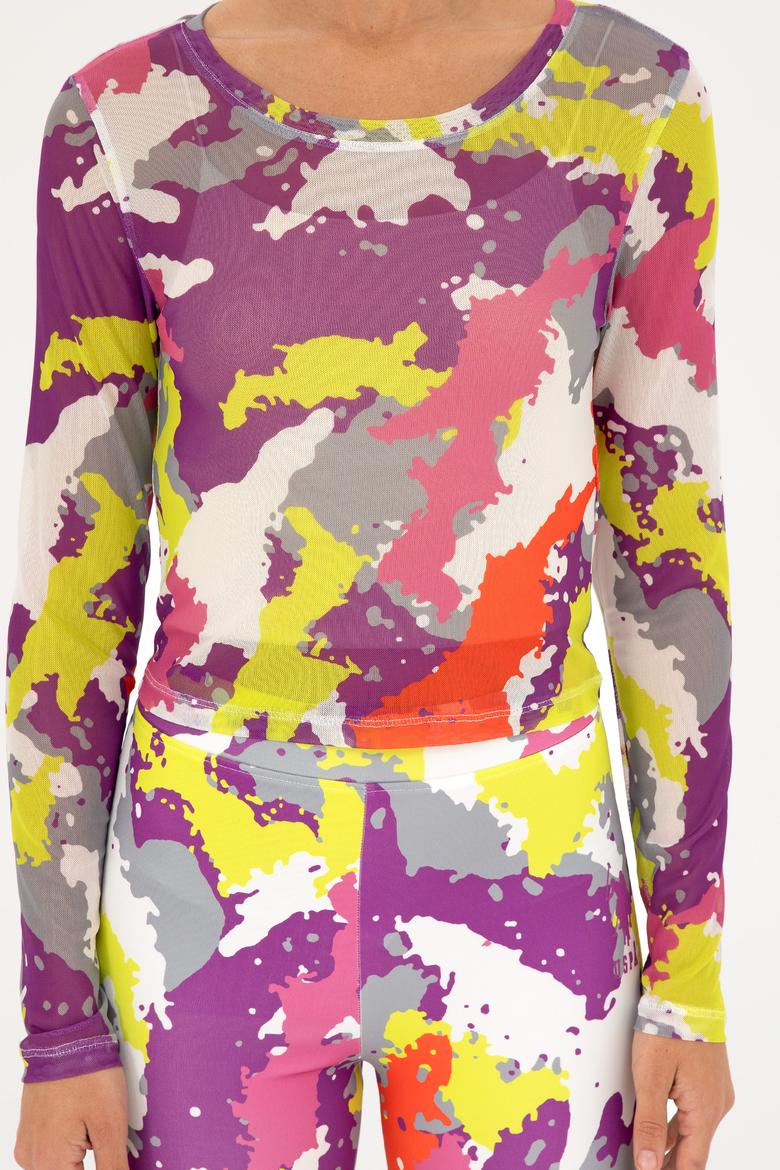 Kadın Fıstık Yeşili Bisiklet Yaka Sweatshirt - 50283776006