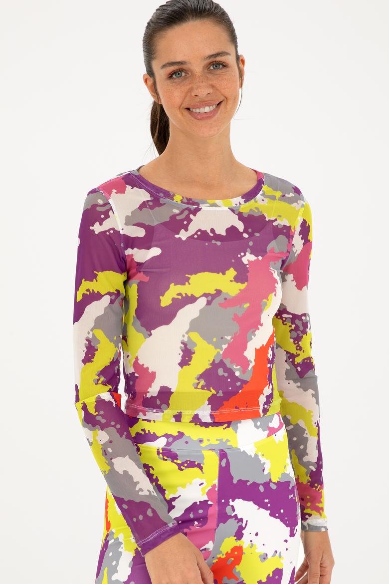 Kadın Fıstık Yeşili Bisiklet Yaka Sweatshirt - 50283776006