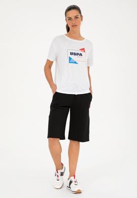 Kadın Beyaz Bisiklet Yaka Tişört - 50284350006