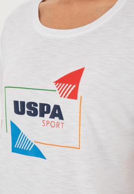 Kadın Beyaz Bisiklet Yaka Tişört - 50284350006