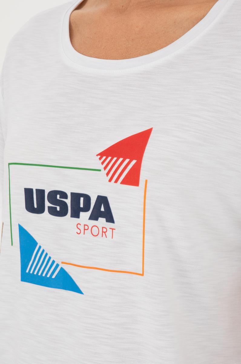 Kadın Beyaz Bisiklet Yaka Tişört