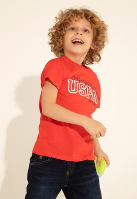 Erkek Çocuk Kırmızı Basic Bisiklet Yaka Tişört - 50288070026
