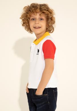 Erkek Çocuk Beyaz Polo Yaka Tişört - 50284797032