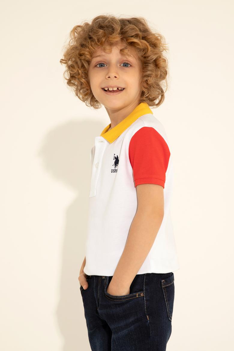 Erkek Çocuk Beyaz Polo Yaka Tişört - 50284797032